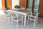 VIDUUS - set tavolo in alluminio e polywood cm 200/300 x 95 x 74 h con 6 poltrone Viduus