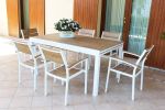 VIDUUS - set tavolo in alluminio e polywood cm 200/300 x 95 x 74 h con 8 poltrone Viduus