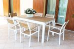 VIDUUS - set tavolo in alluminio e polywood cm 200/300 x 95 x 74 h con 10 poltrone Viduus