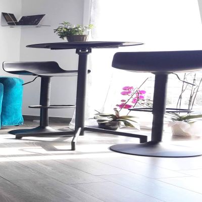 IAGO - sgabello alto in acciaio set da 2