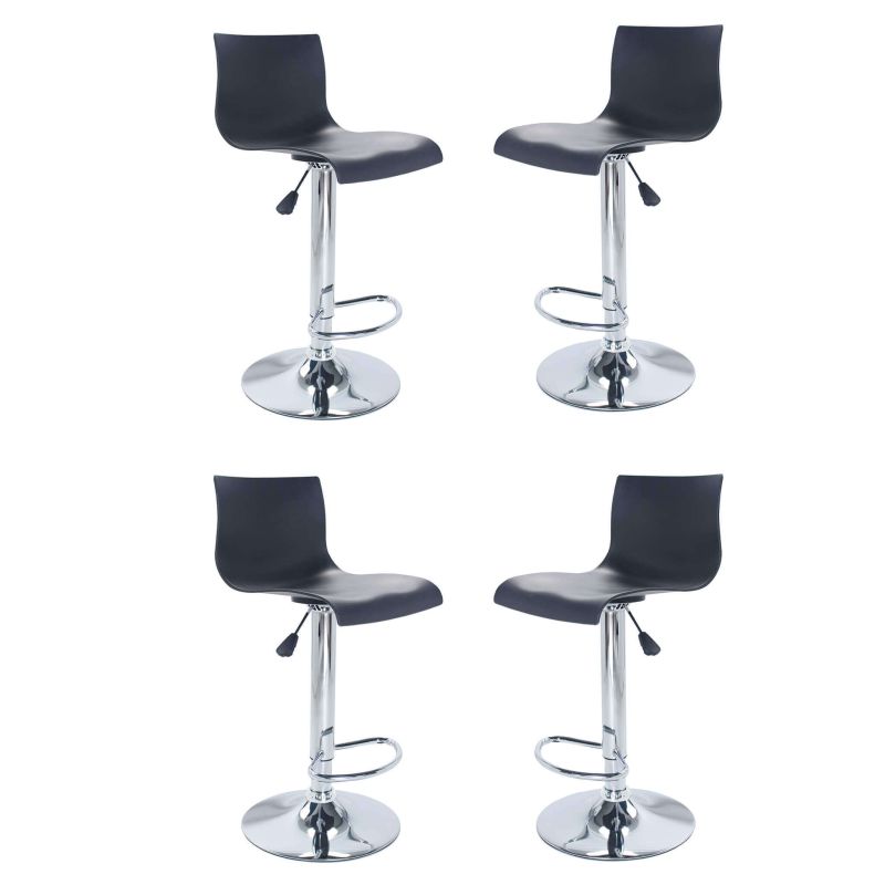 BAYEL - sgabello alto in acciaio set da 4