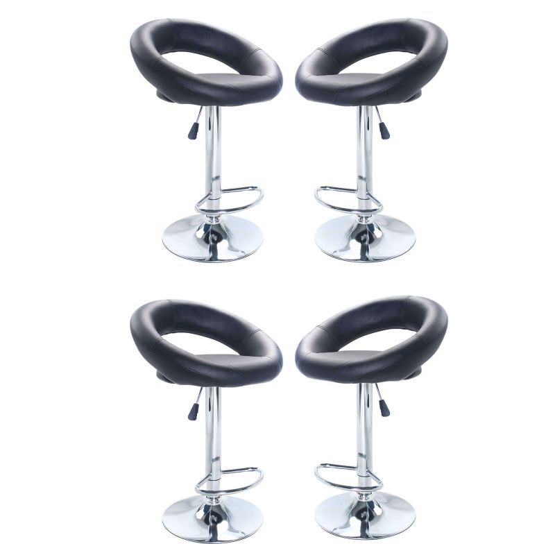 GUSTAVO - sgabello alto in acciaio set da 4