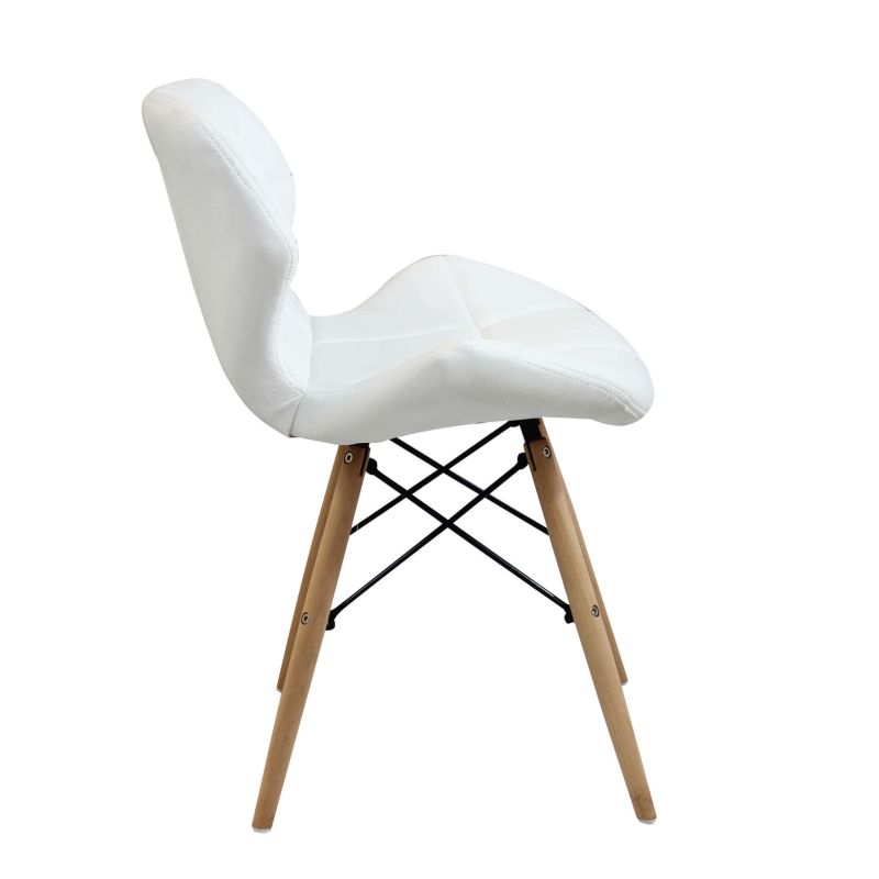 NAOMIE - sedia moderna in ecopelle e legno set da 2