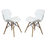 NAOMIE - sedia moderna in ecopelle e legno set da 2