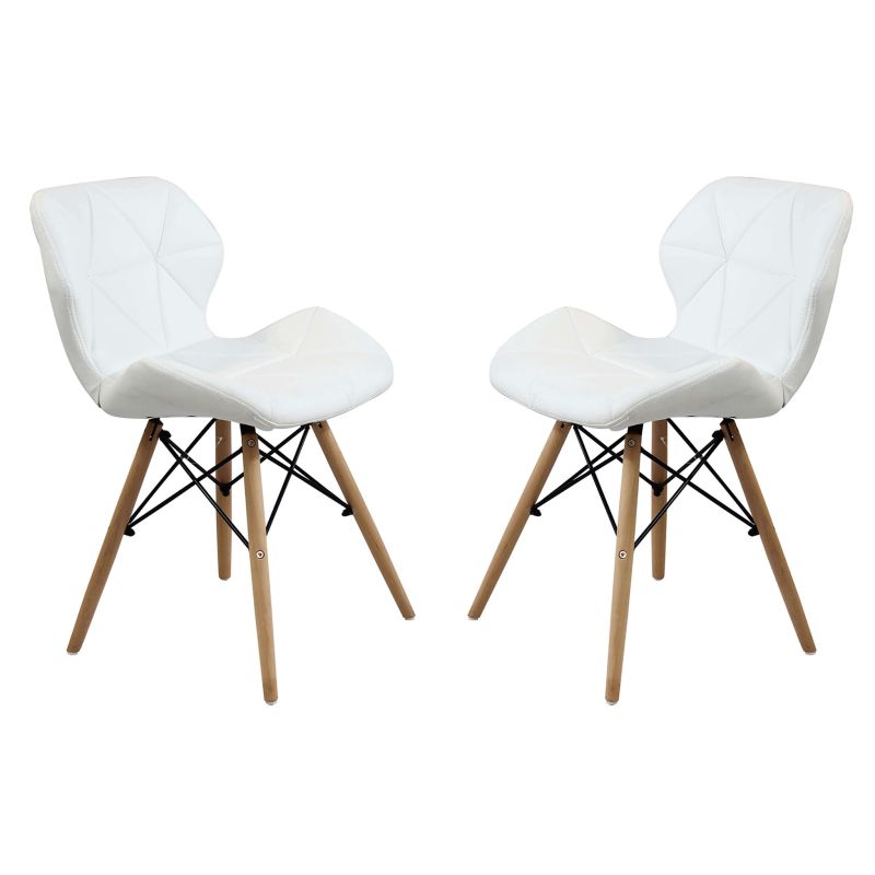 NAOMIE - sedia moderna in ecopelle e legno set da 2