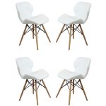 NAOMIE - sedia moderna in ecopelle e legno set da 4