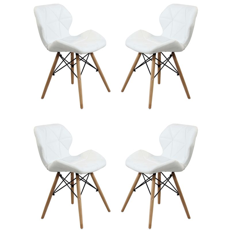 NAOMIE - sedia moderna in ecopelle e legno set da 4