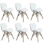 NAOMIE - sedia moderna in ecopelle e legno set da 6