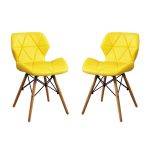 NAOMIE - sedia moderna in ecopelle e legno set da 2