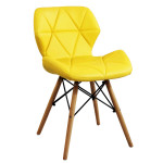 NAOMIE - sedia moderna in ecopelle e legno set da 2