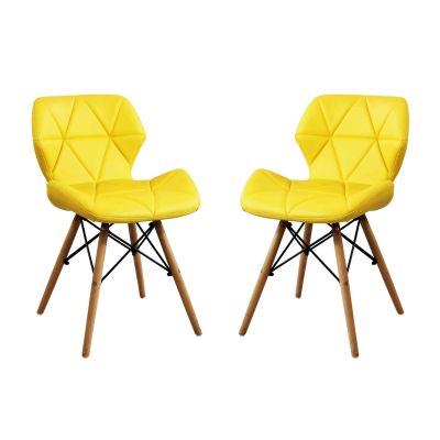 NAOMIE - sedia moderna in ecopelle e legno set da 2