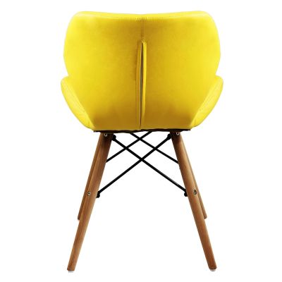 NAOMIE - sedia moderna in ecopelle e legno set da 2