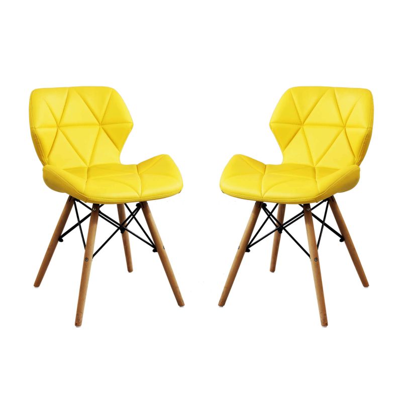 NAOMIE - sedia moderna in ecopelle e legno set da 2