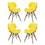 NAOMIE - sedia moderna in ecopelle e legno set da 4