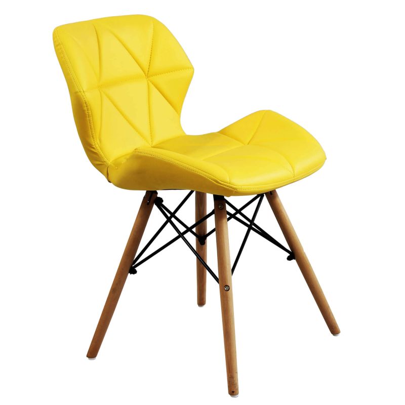 NAOMIE - sedia moderna in ecopelle e legno set da 4