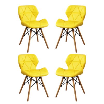 NAOMIE - sedia moderna in ecopelle e legno set da 4