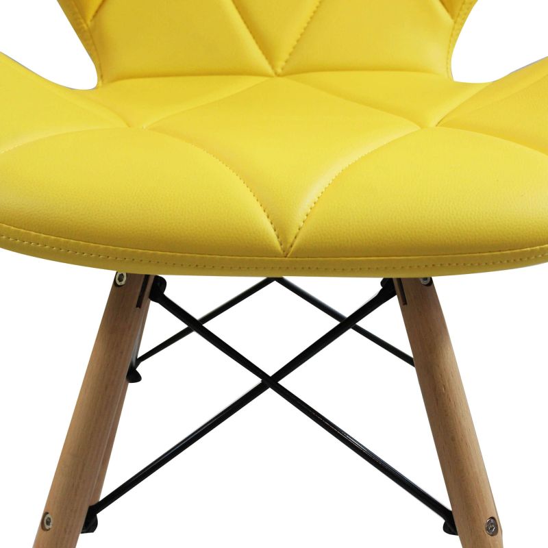 NAOMIE - sedia moderna in ecopelle e legno set da 4