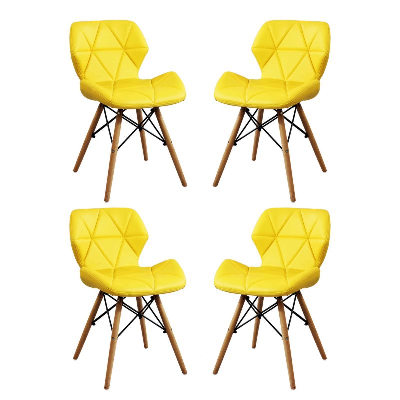 NAOMIE - sedia moderna in ecopelle e legno set da 4