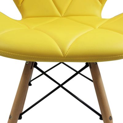 NAOMIE - sedia moderna in ecopelle e legno set da 6