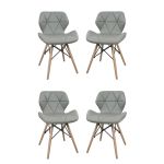 NAOMIE - sedia moderna in ecopelle e legno set da 4