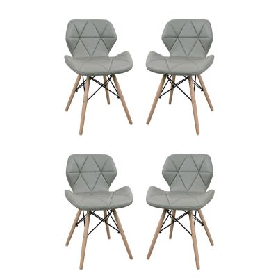 NAOMIE - sedia moderna in ecopelle e legno set da 4