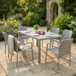 AXONA - set tavolo in wicker cm 150 x 90 con 6 poltrone Axona