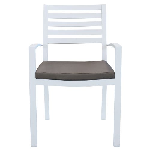 DEXTER - set tavolo in alluminio cm 200/300 x 100 x 74 h con 10 poltrone Dexter