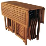 FALCO - set tavolo e 4 sedie in acacia