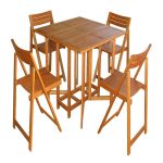 FALCO - set tavolo e 4 sedie in acacia