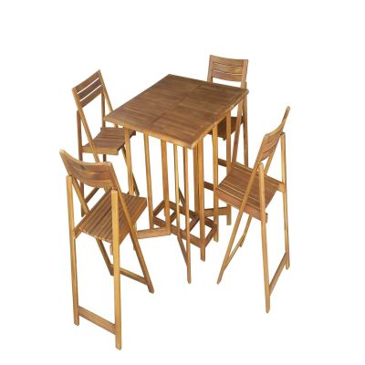 FALCO - set tavolo e 4 sedie in acacia