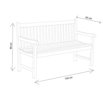 LIGULA - panca da giardino in legno di teak 3 posti