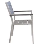 TRIUMPHUS - set tavolo in alluminio e polywood cm 180/240 x 100 x 73 h con 8 poltrone Xanthus