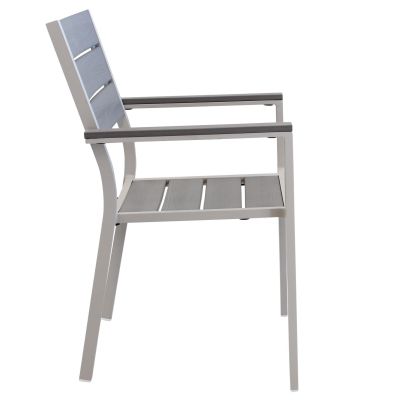 TRIUMPHUS - set tavolo in alluminio e polywood cm 180/240 x 100 x 73 h con 8 poltrone Xanthus