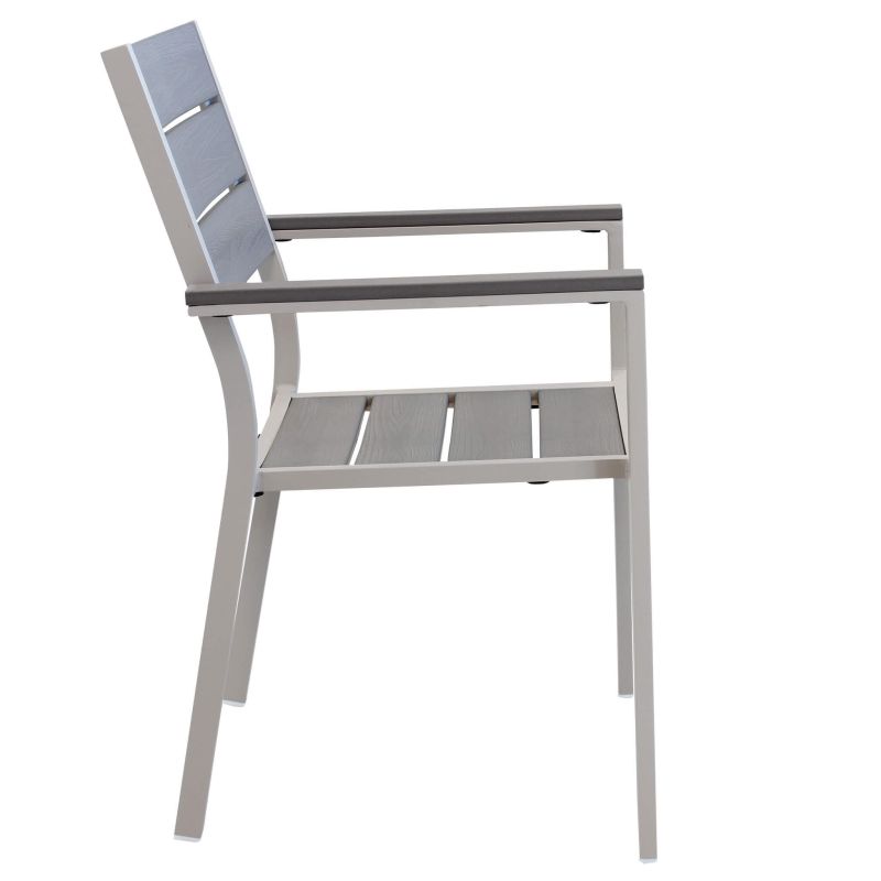 TRIUMPHUS - set tavolo in alluminio e polywood cm 180/240 x 100 x 73 h con 8 poltrone Xanthus