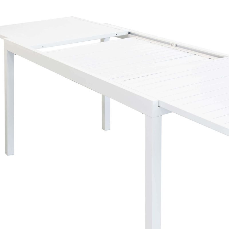 DEXTER - set tavolo in alluminio cm 200/300 x 100 x 74 h con 10 poltrone Carpenter
