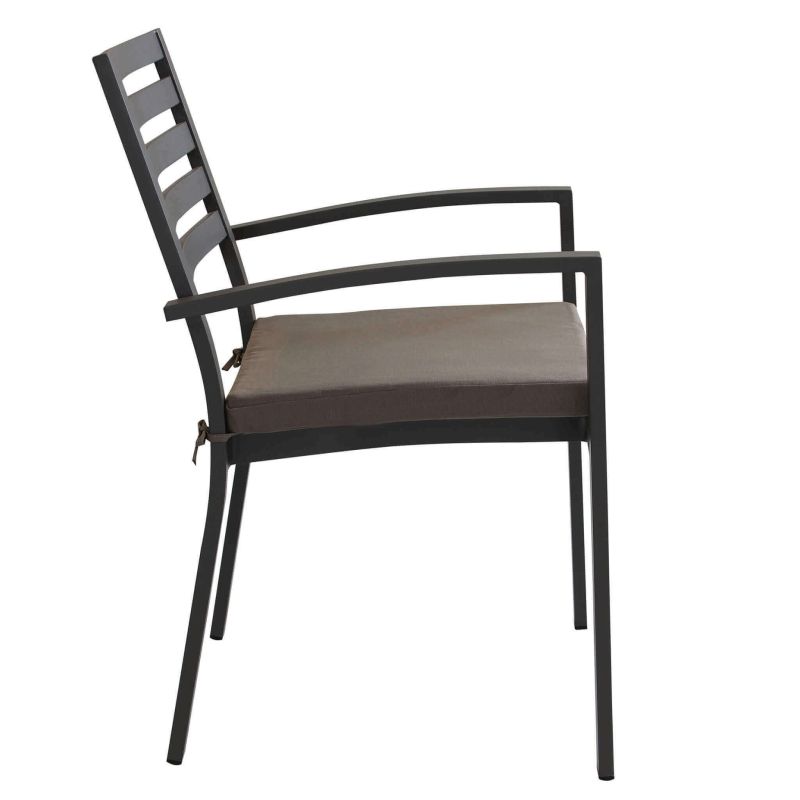 DEXTER - set tavolo in alluminio cm 200/300 x 100 x 74 h con 6 poltrone Dexter