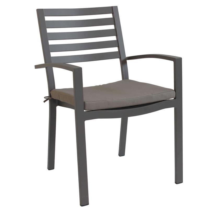 DEXTER - set tavolo in alluminio cm 200/300 x 100 x 74 h con 6 poltrone Dexter