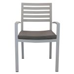 DEXTER - set tavolo in alluminio cm 200/300 x 100 x 74 h con 6 poltrone Dexter