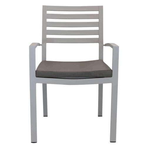 DEXTER - set tavolo in alluminio cm 200/300 x 100 x 74 h con 6 poltrone Dexter