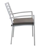 DEXTER - set tavolo in alluminio cm 200/300 x 100 x 74 h con 6 poltrone Dexter