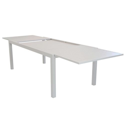DEXTER - set tavolo in alluminio cm 200/300 x 100 x 74 h con 8 poltrone Dexter