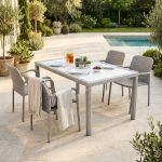 AXONA - set tavolo in wicker cm 150 x 90 con 4 poltrone Axona