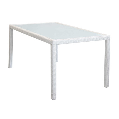 AXONA - set tavolo in alluminio e teak cm 150 x 90 con 6 poltrone Axona