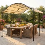 AORNOS - gazebo da giardino a onda in acciaio