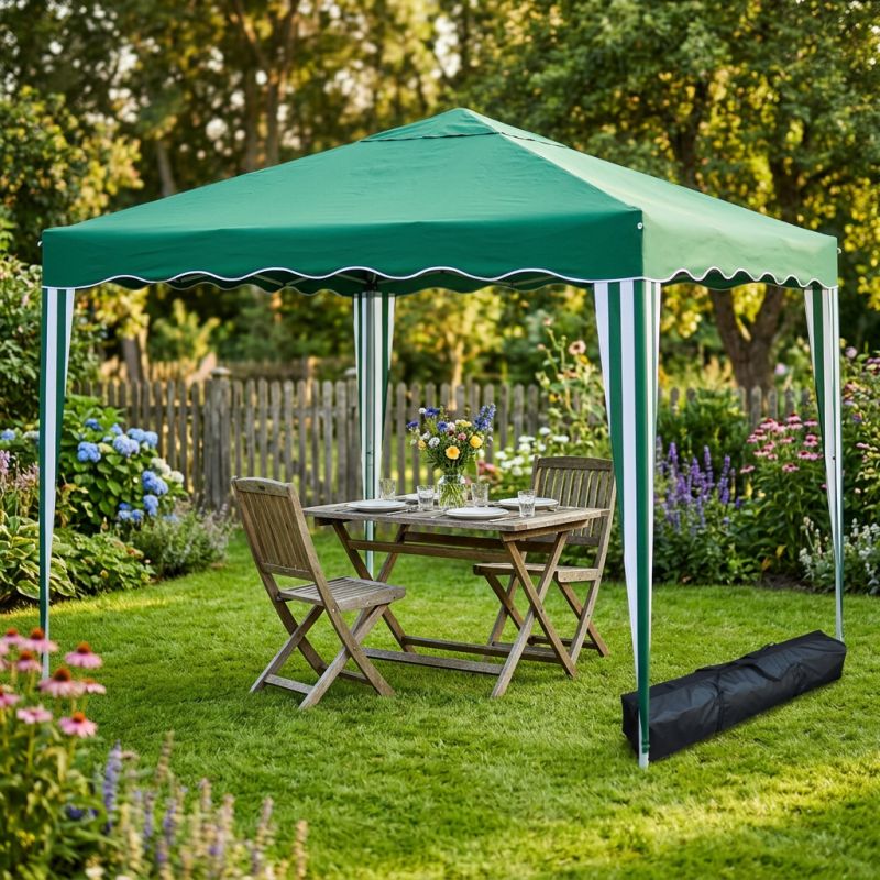 HEBES - gazebo pieghevole e richiudibile completo di sacca protettiva in acciaio 3 x 3 m