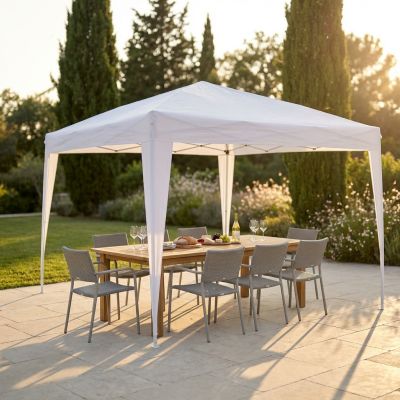 HEBES - gazebo pieghevole e richiudibile completo di sacca protettiva in acciaio 3 x 3 m