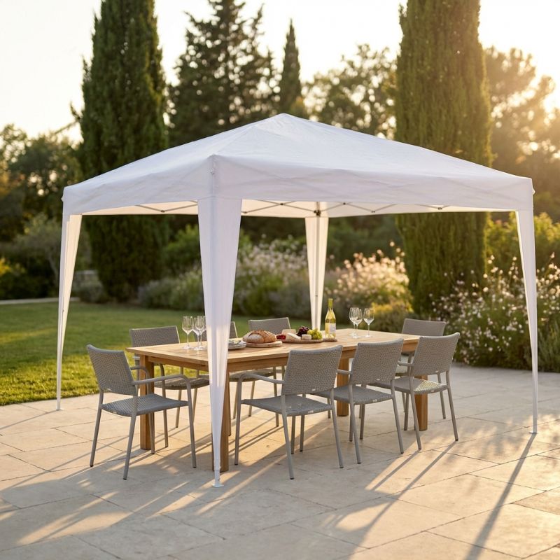 HEBES - gazebo pieghevole e richiudibile completo di sacca protettiva in acciaio 3 x 3 m