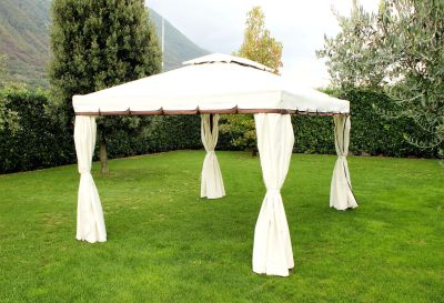 AULUS - gazebo da giardino in alluminio completo di pareti laterali 3 x 3 m