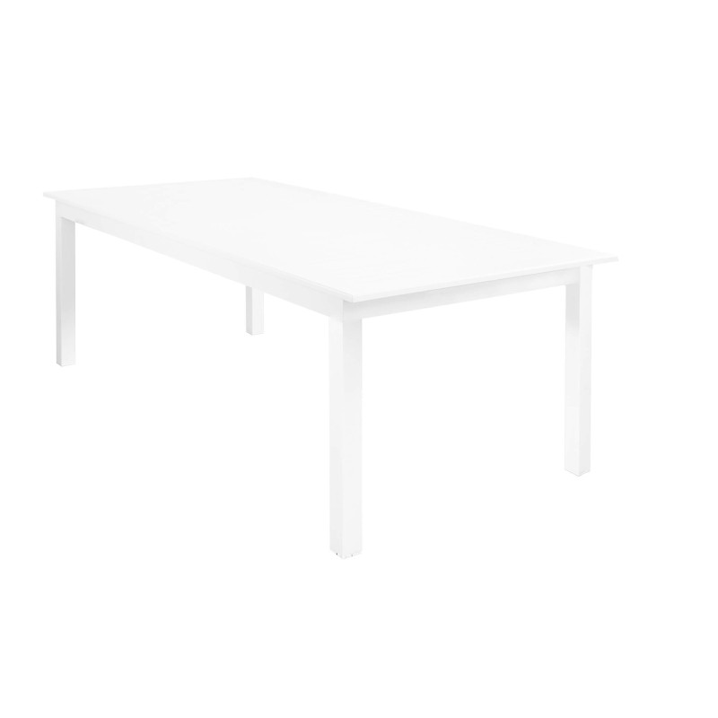 ARGENTUM - set tavolo in alluminio cm 220/280 x 100 x 75 h con 10 poltrone Aulus