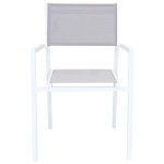 ARGENTUM - set tavolo in alluminio cm 220/280 x 100 x 75 h con 10 poltrone Aulus